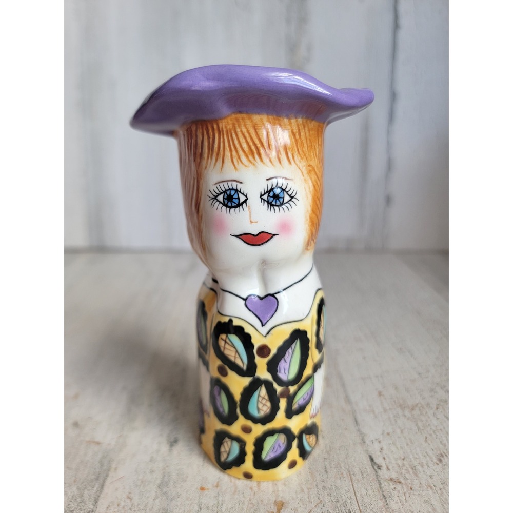 Susan Paley hat Allison vintage salt pepper shaker ceramic kitchen figure